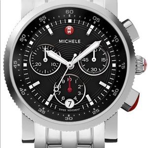 Michele Watch Silver Chromographic Black 🖤🤍